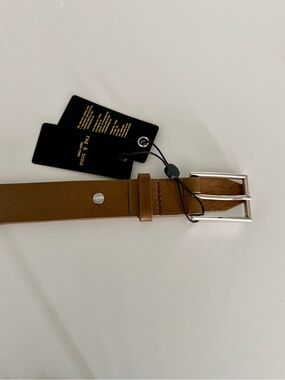 Rag and bone Brown Leather Men’s Belt with Silver Buckle